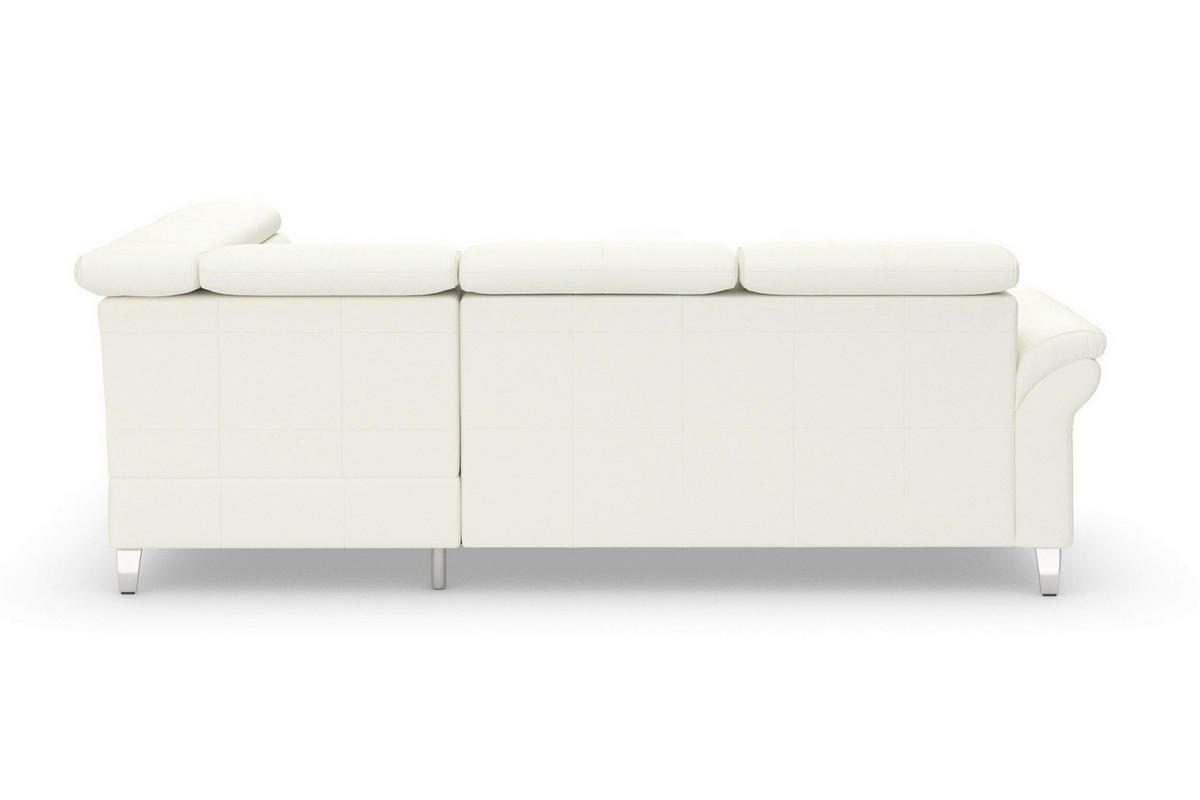 ROHOVÁ SEDAČKA, kůže, bílá - bílá/barvy chromu, Basics, kov/kůže (245/194cm) - Sit & More
