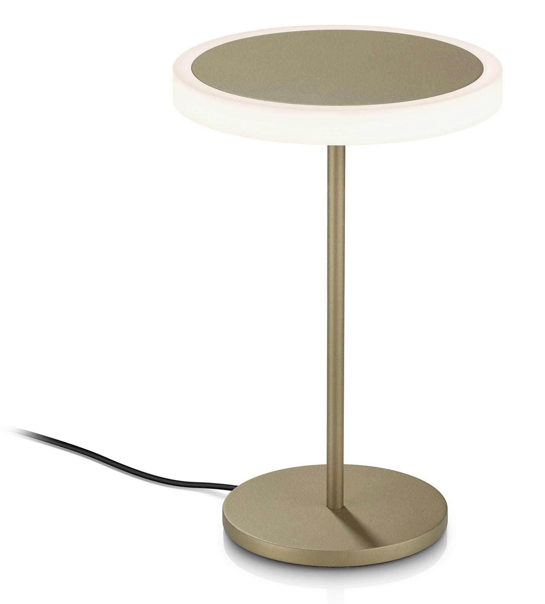 LED-TISCHLEUCHTE - Sandfarben/Schwarz, Design, Metall (18/27.5cm)