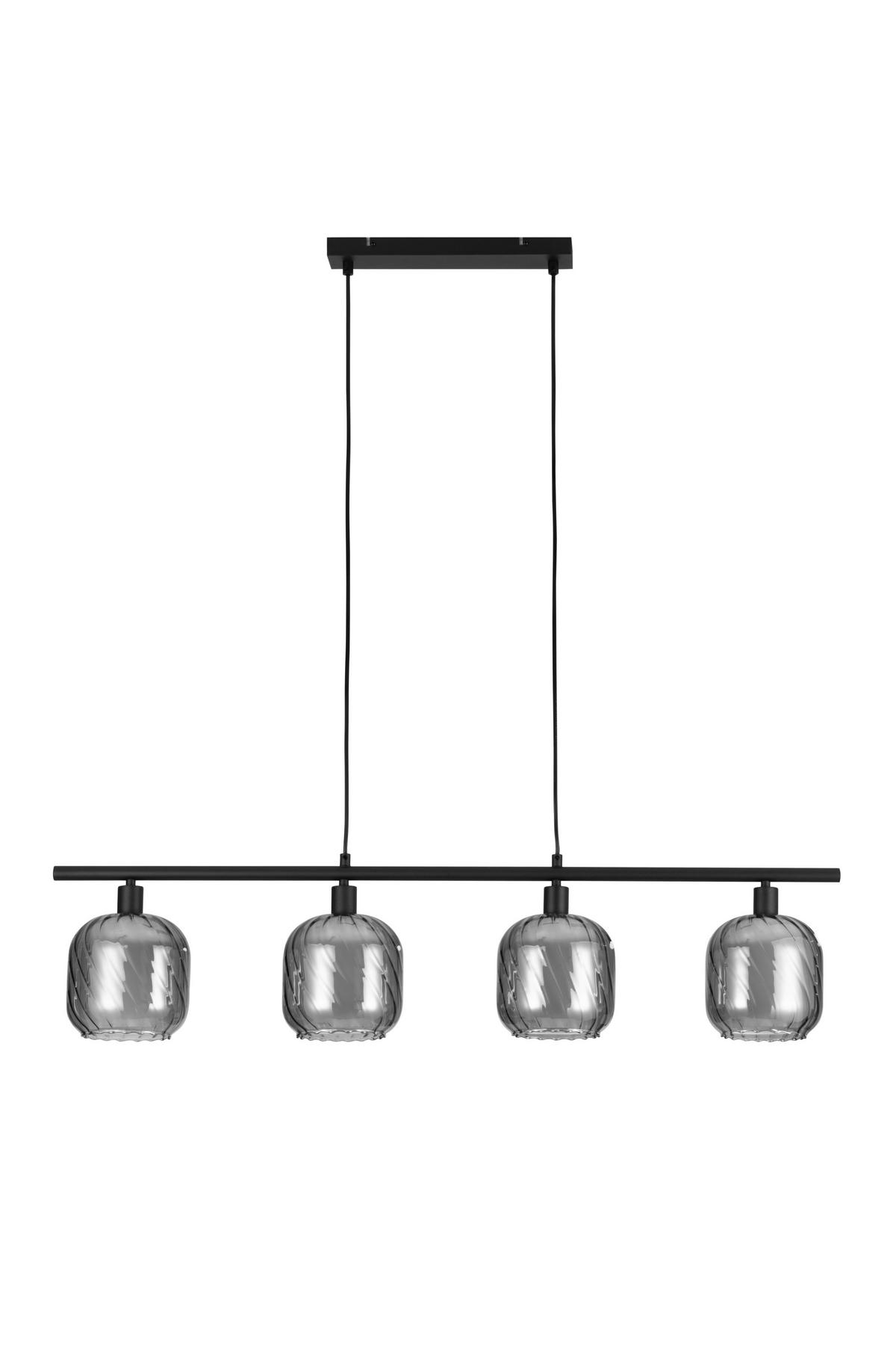 ZÁVESNÉ SVIETIDLO, 100/15/150 cm  - čierna/biela, Basics, kov/sklo (100/15/150cm) - Novel
