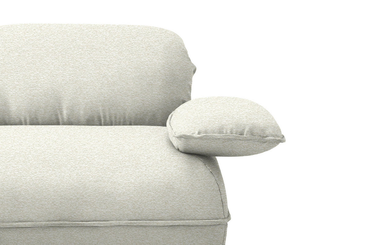 ECKSOFA Chenille Creme  - Creme/Schwarz, Design, Kunststoff/Textil (154/343cm) - Koinor