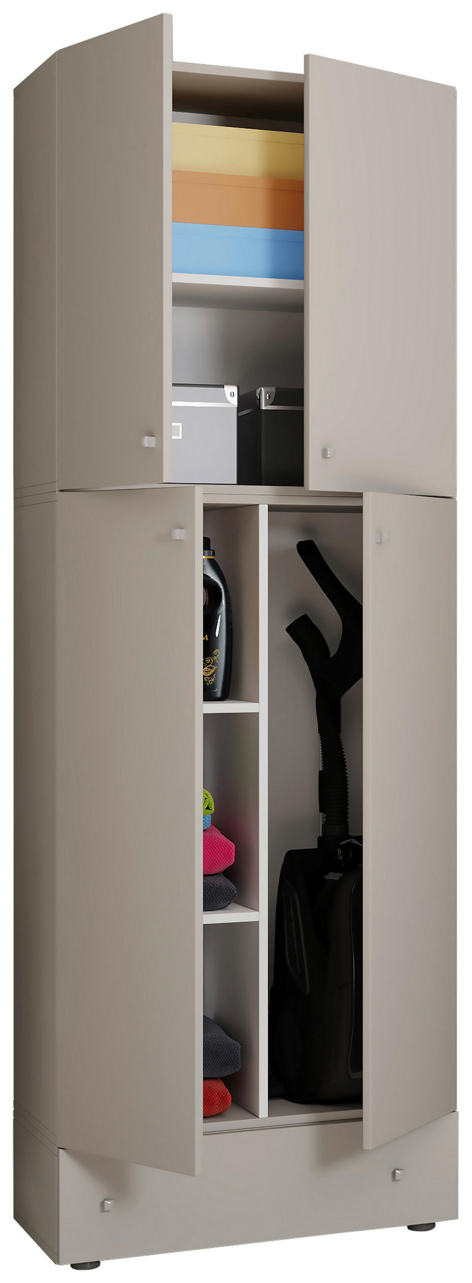 MEHRZWECKSCHRANK 70/200/39 cm  - Schwarz/Grau, MODERN, Holzwerkstoff/Kunststoff (70/200/39cm) - MID.YOU