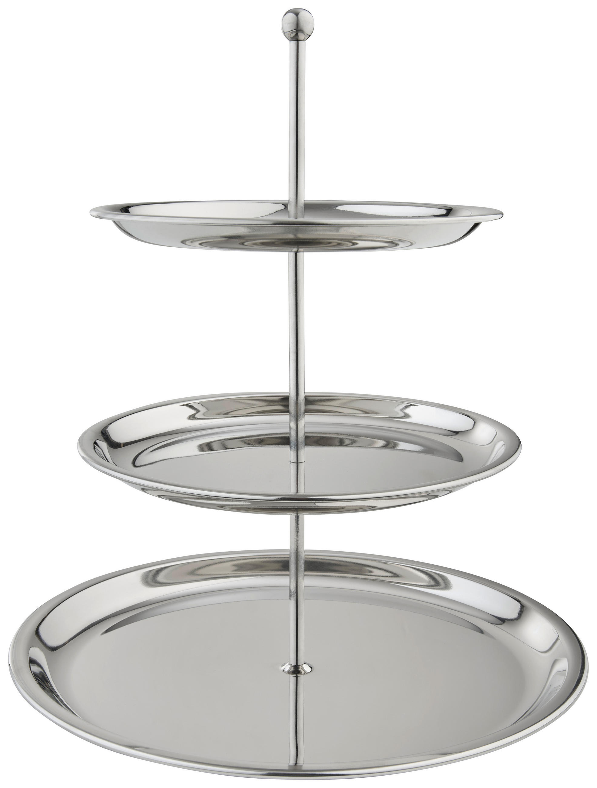PLATOU ETAJAT PRĂJITURI cu 3 etaje - culoare inox, Konventionell, metal (28,9/33cm) - Homeware Profession.