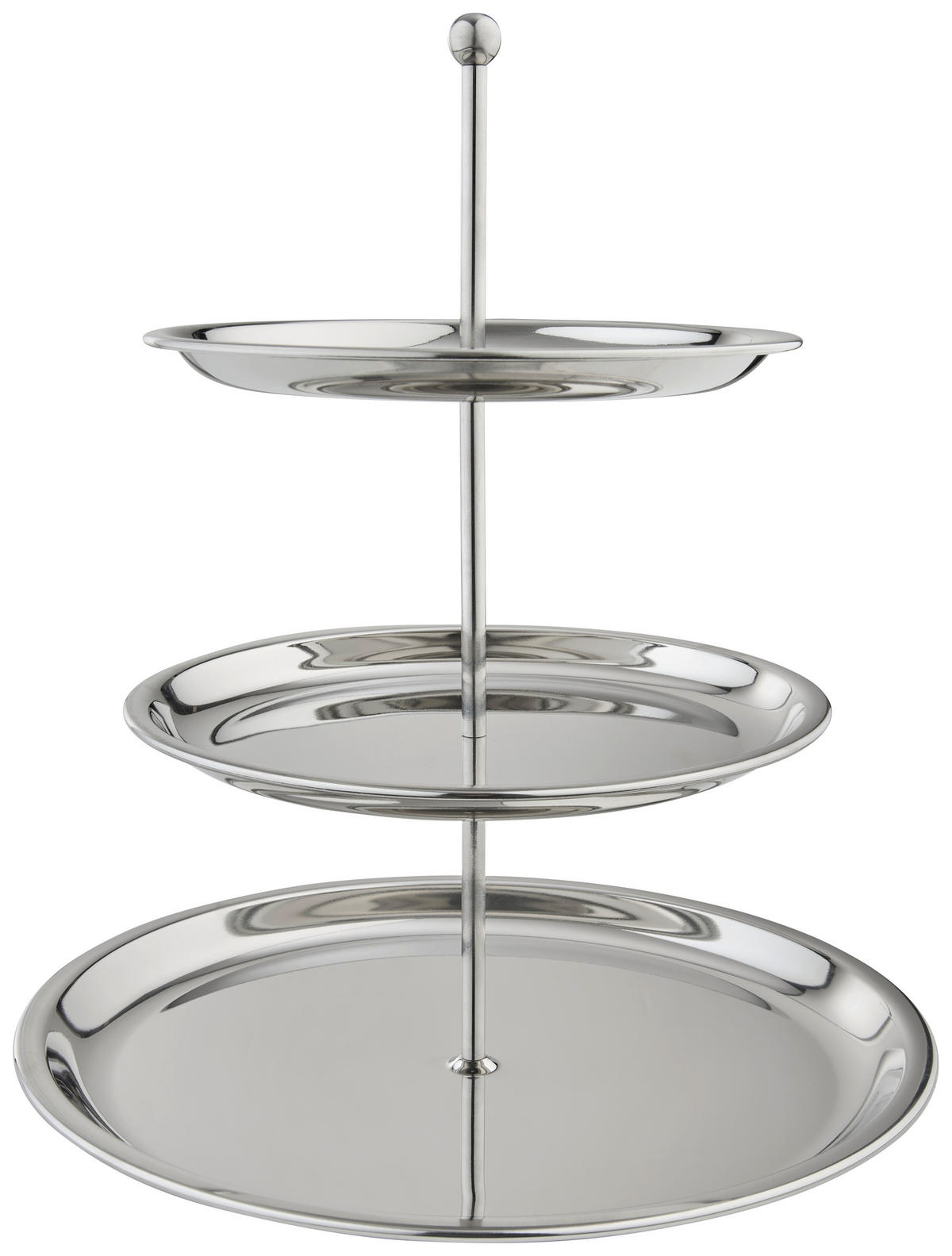 ETAGERE 3-stöckig - Edelstahlfarben, KONVENTIONELL, Metall (28,9/33cm) - Homeware Profession.