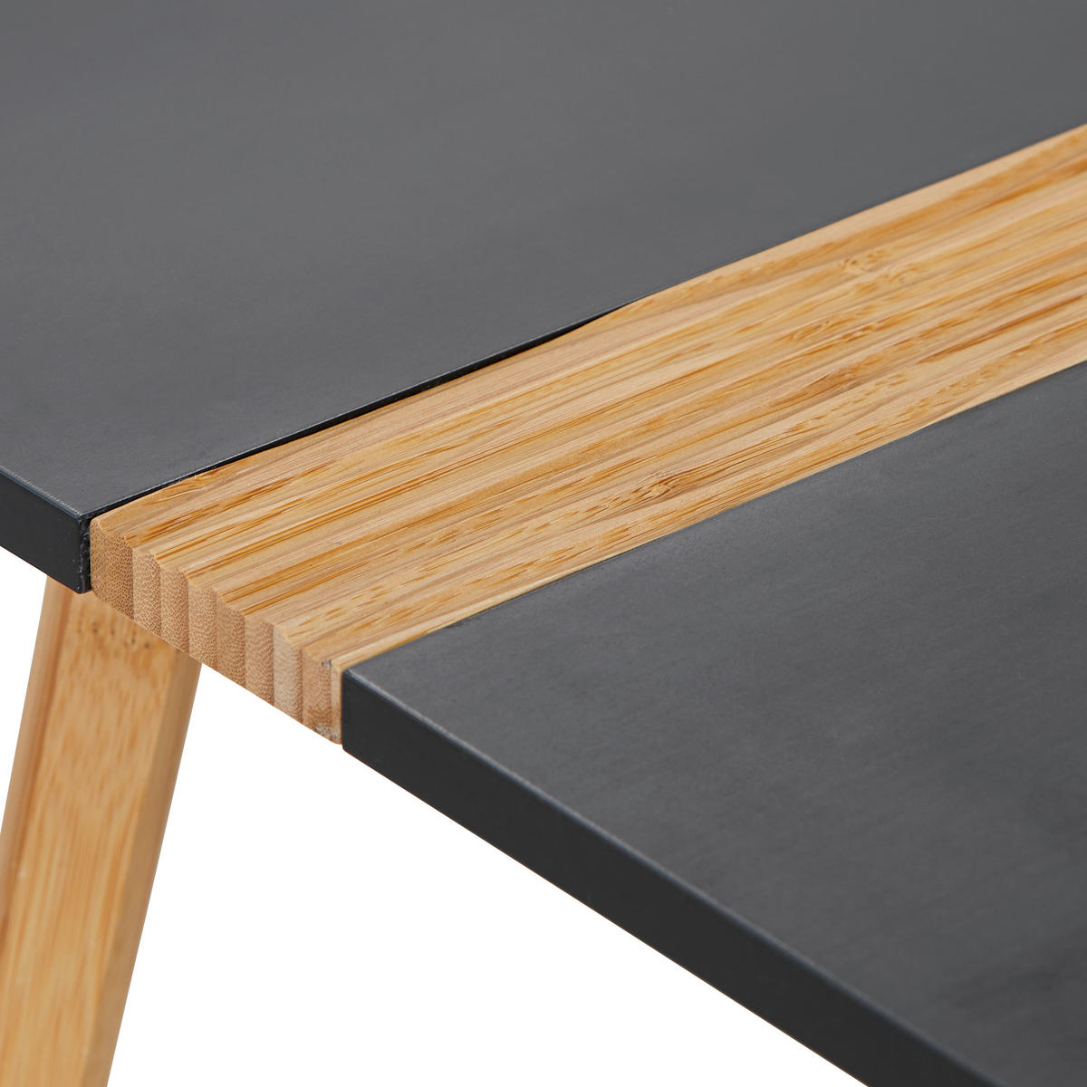 SATZTISCH Bambus quadratisch Schwarz, Naturfarben  - Schwarz/Naturfarben, MODERN, Holz (60/40/60/40/45/40cm) - MID.YOU