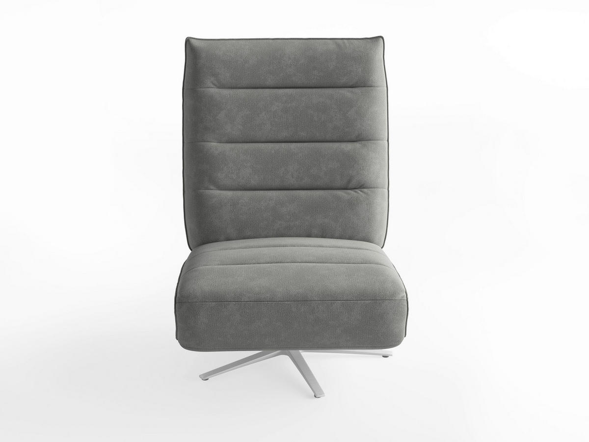 RELAXAČNÉ KRESLO, textil, sivá - sivá/strieborná, Basics, kov/textil (80/109/98cm) - Sit & More