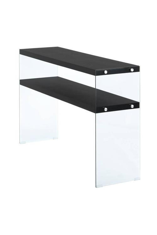 SIDOBORD i glas, trämaterial 32/110/75 cm  - klar/svart, Basics, trämaterial/glas (32/110/75cm) - Kayoom