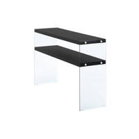 SIDOBORD i glas, trämaterial 32/110/75 cm  - klar/svart, Basics, trämaterial/glas (32/110/75cm) - Kayoom