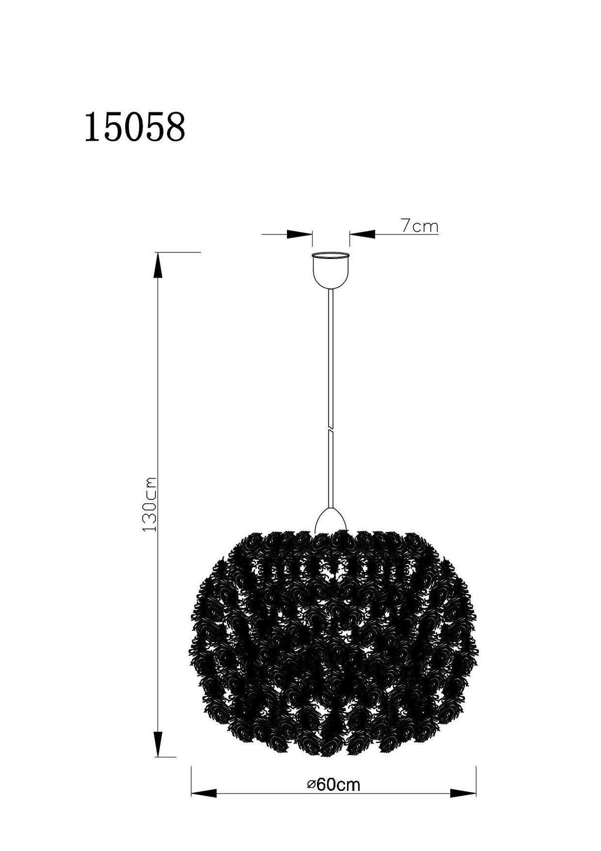 HÄNGLAMPA 60/130 cm  - vit, Basics, textil/plast (60/130cm) - Globo