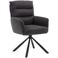 ARMLEHNSTUHL  Stoffauswahl, Sitzfläche 180° drehbar, automatische Rückholfunktion Cord  - Anthrazit/Schwarz, KONVENTIONELL, Textil/Metall (58/94/67cm) - Boxxx