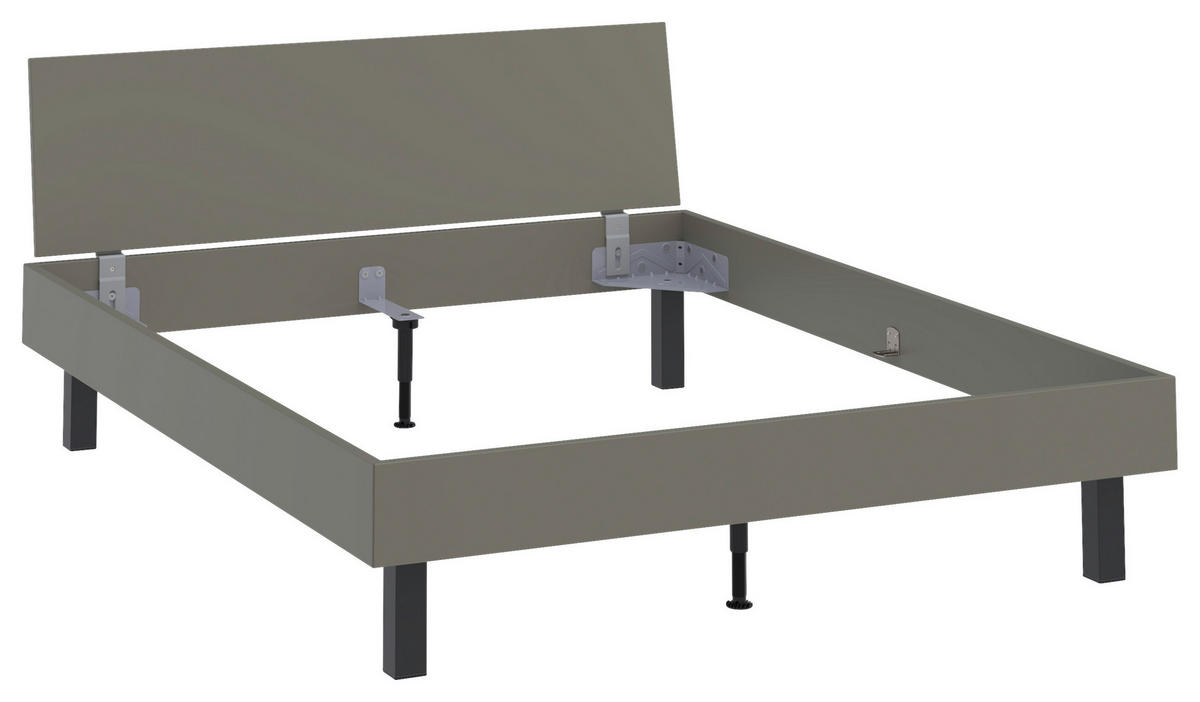 BETT 160/200 cm  in Grau, Grün  - Schwarz/Grau, Design, Metall (160/200cm) - Xora