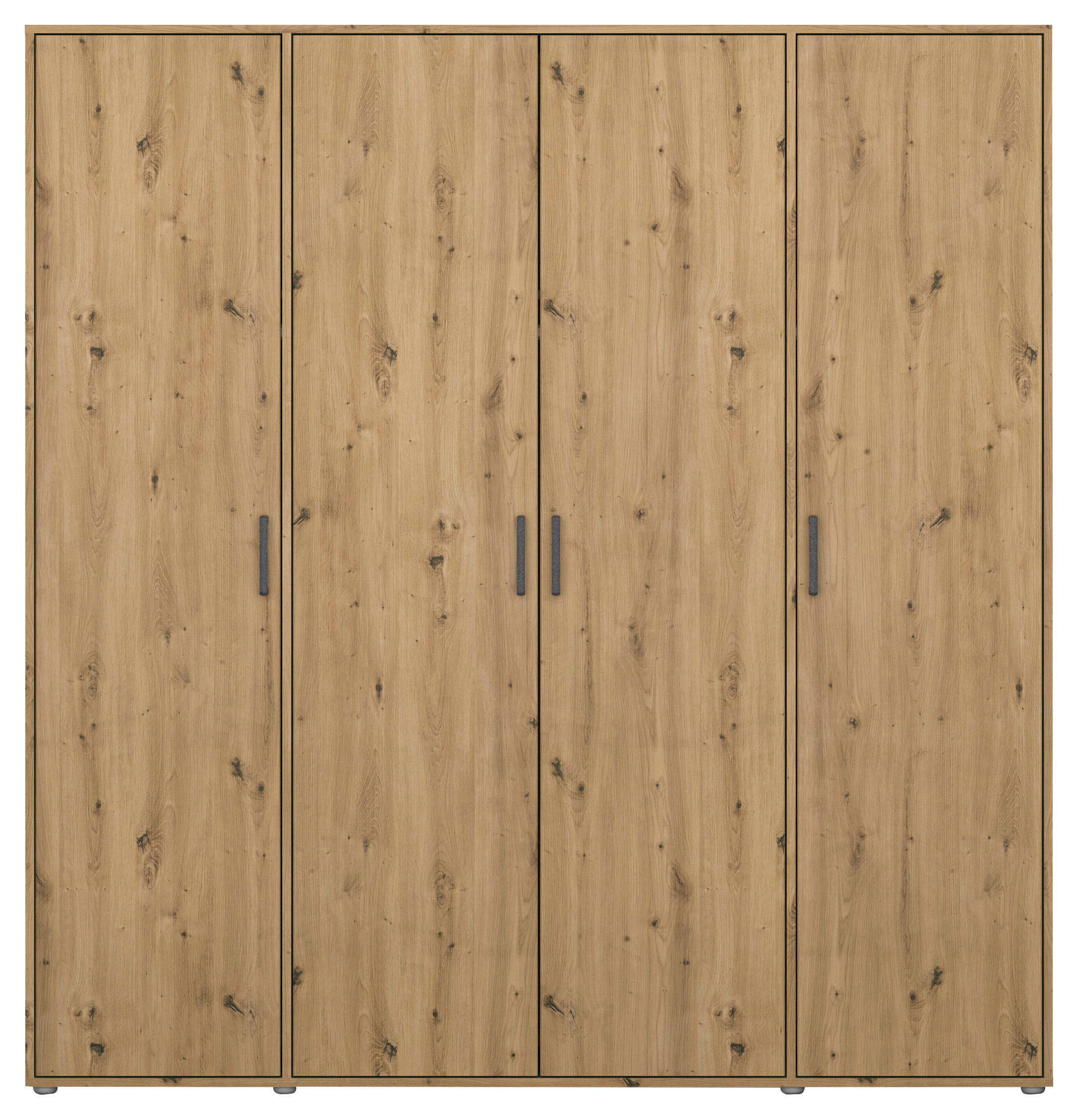 GARDEROB MED GÅNGJÄRN 187/194/53 cm 4-dörrar - ek Artisan/grå, Modern, trämaterial/plast (187/194/53cm) - Rauch Möbel