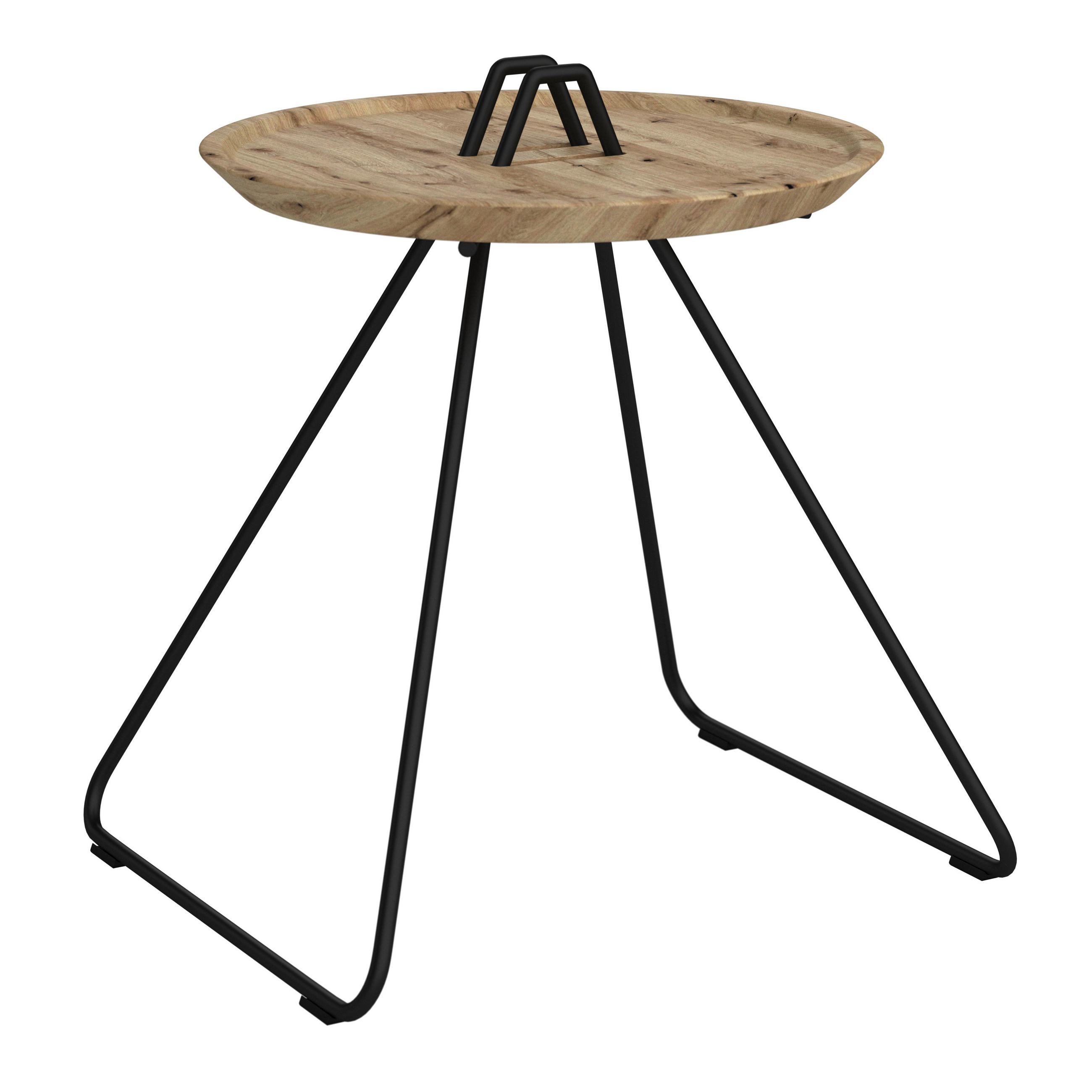 BEISTELLTISCH 55,6/51,2/45 cm Wildeiche furniert, mehrschichtige Massivholzplatte (Tischlerplatte) Wildeiche rund  - Wildeiche/Anthrazit, Design, Holz/Metall (55,6/51,2/45cm) - Voglauer