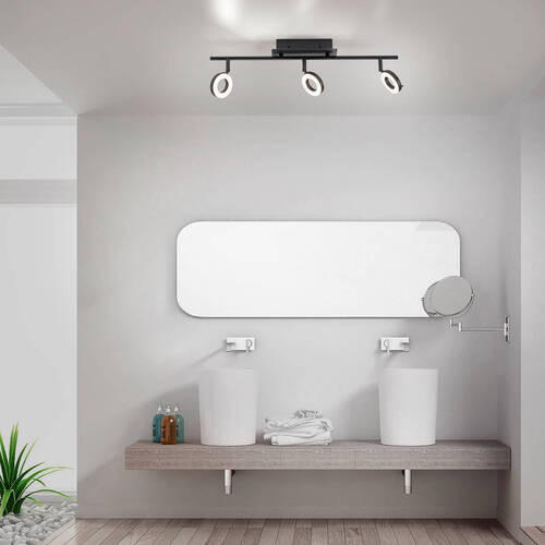 LED-BADEZIMMER-DECKENLEUCHTE - Anthrazit, Design, Kunststoff/Metall (67/18/19cm) - Paul Neuhaus