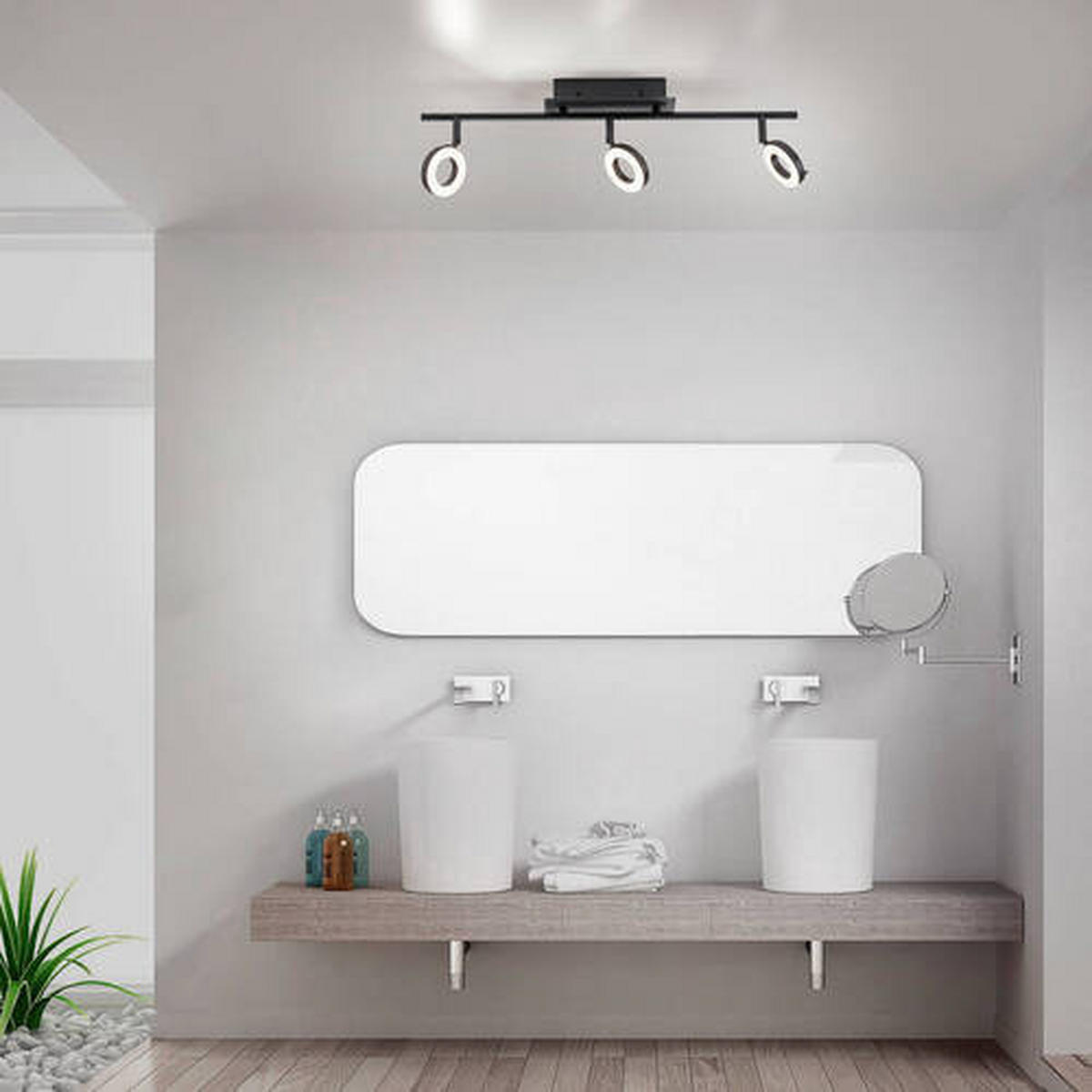 LED-BADEZIMMER-DECKENLEUCHTE - Anthrazit, Design, Kunststoff/Metall (67/18/19cm) - Paul Neuhaus