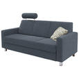 3-SITZER-SOFA in Flachgewebe Blau  - Chromfarben/Blau, Design, Textil/Metall (195/83/85cm) - Xora