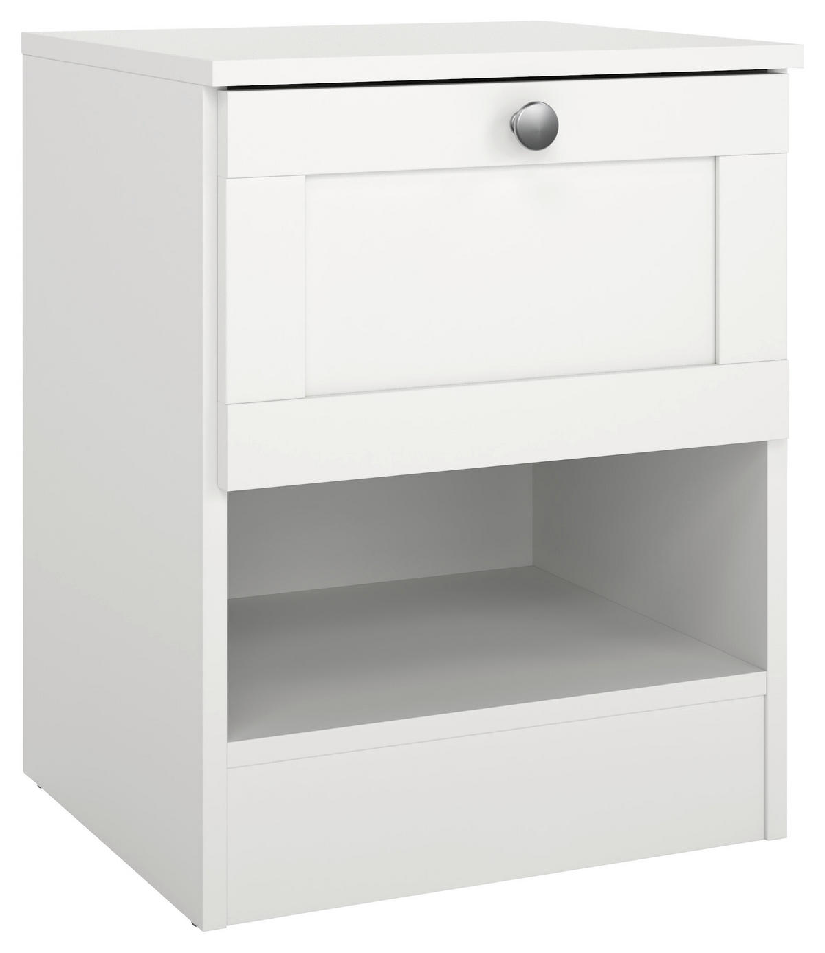 NACHTSCHRANK 40,2/51,2/36 cm  - Silberfarben/Weiß, MODERN, Holzwerkstoff/Metall (40,2/51,2/36cm) - MID.YOU