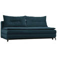 SCHLAFSOFA in Webstoff Blau  - Blau/Schwarz, MODERN, Textil/Metall (208/73/92/102cm) - Novel