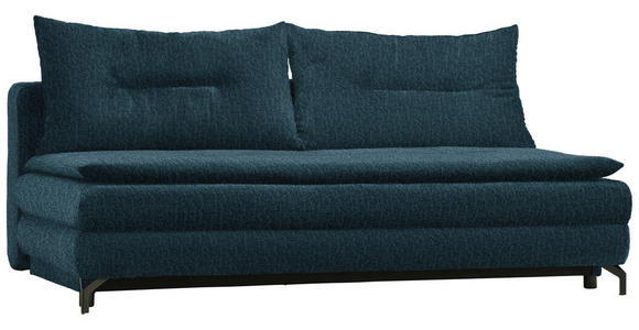 SCHLAFSOFA in Webstoff Blau  - Blau/Schwarz, MODERN, Textil/Metall (208/73/92/102cm) - Novel