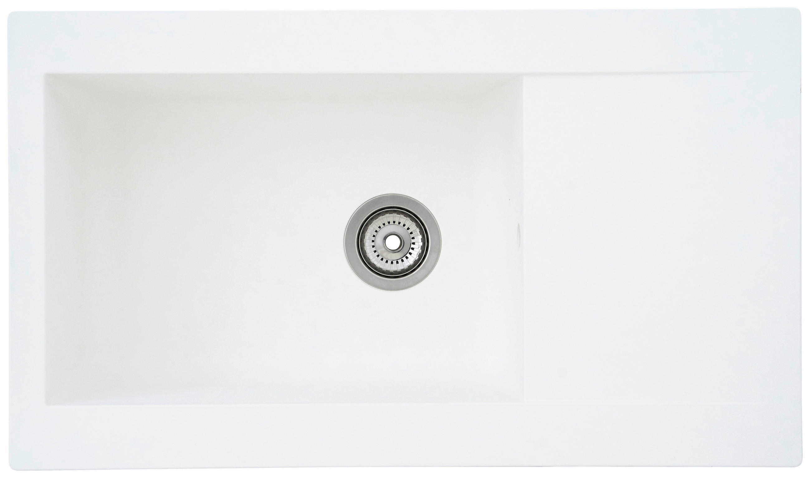 SPÜLE 1712DENVER86X50W  - Weiß, Trend, Glas/Kunststoff (86/20/50cm) - Respekta