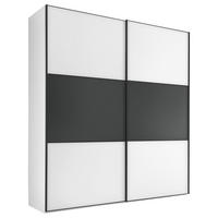 SCHWEBETÜRENSCHRANK  in Anthrazit, Weiß  - Anthrazit/Schwarz, Holzwerkstoff/Metall (200/222/68cm) - Moderano