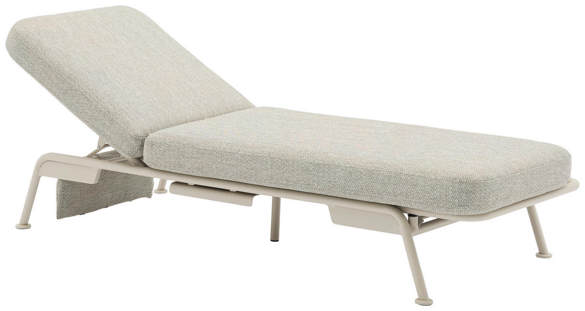 GARTENBANK 199/78/81 cm  in Taupe, Hellgrau  - Taupe/Hellgrau, Design, Textil/Metall (199/78/81cm) - Zebra 