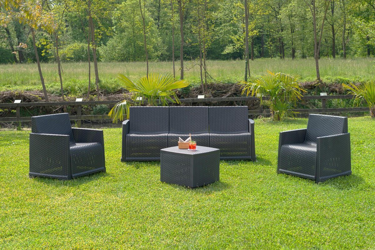 GARTENSET  - Anthrazit/Grau, MODERN, Kunststoff