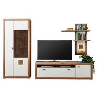 WOHNWAND  in Weiss, Eiche Artisan 295,4/206,3/50,1 cm  - Weiss/Anthrazit, Konventionell, Glas/Holzwerkstoff (295,4/206,3/50,1cm) - Stylife