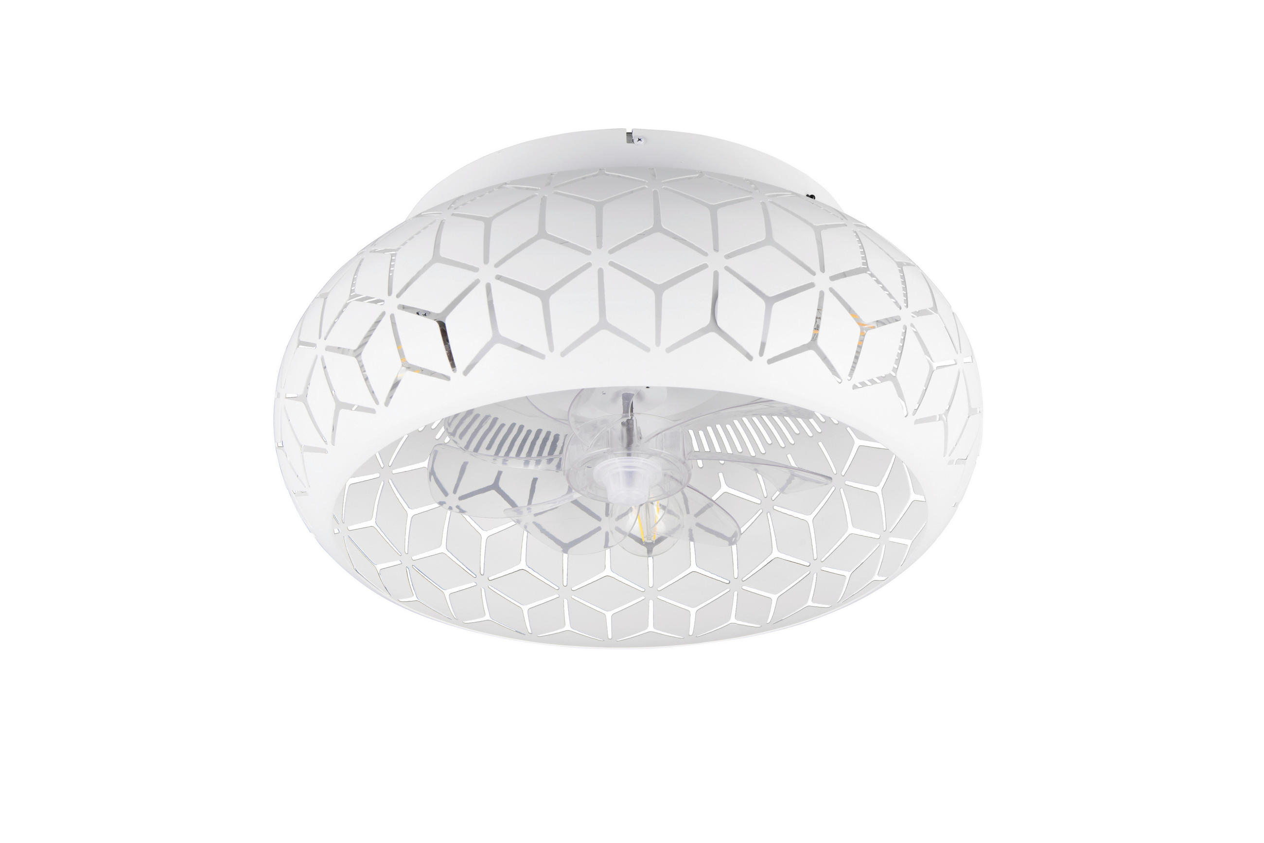 DECKENVENTILATOR BIDAR 50/22 cm   - Transparent/Weiß, LIFESTYLE, Kunststoff/Metall (50/22cm)