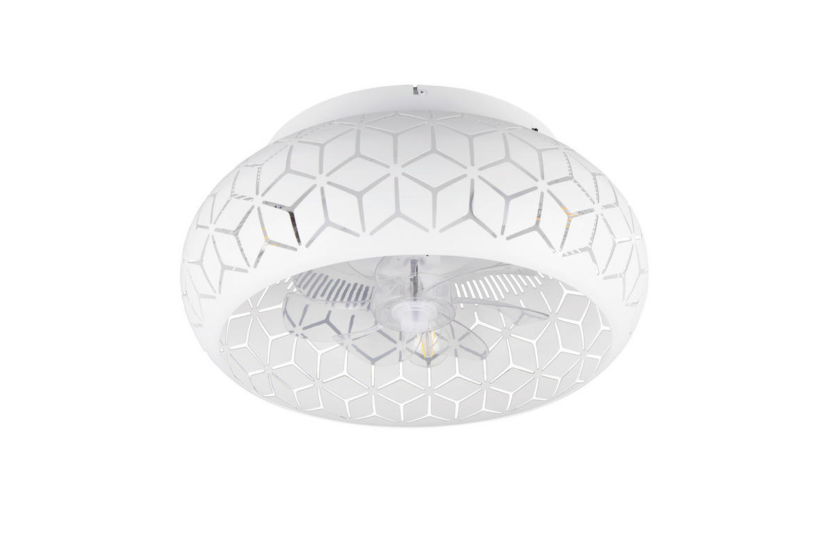 DECKENVENTILATOR - Transparent/Weiß, LIFESTYLE, Kunststoff/Metall (50/22cm)
