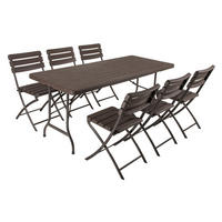 GARTENSET 7-teilig  - Schwarz/Braun, Basics, Kunststoff/Metall (83/83/54cm) - Gardenson
