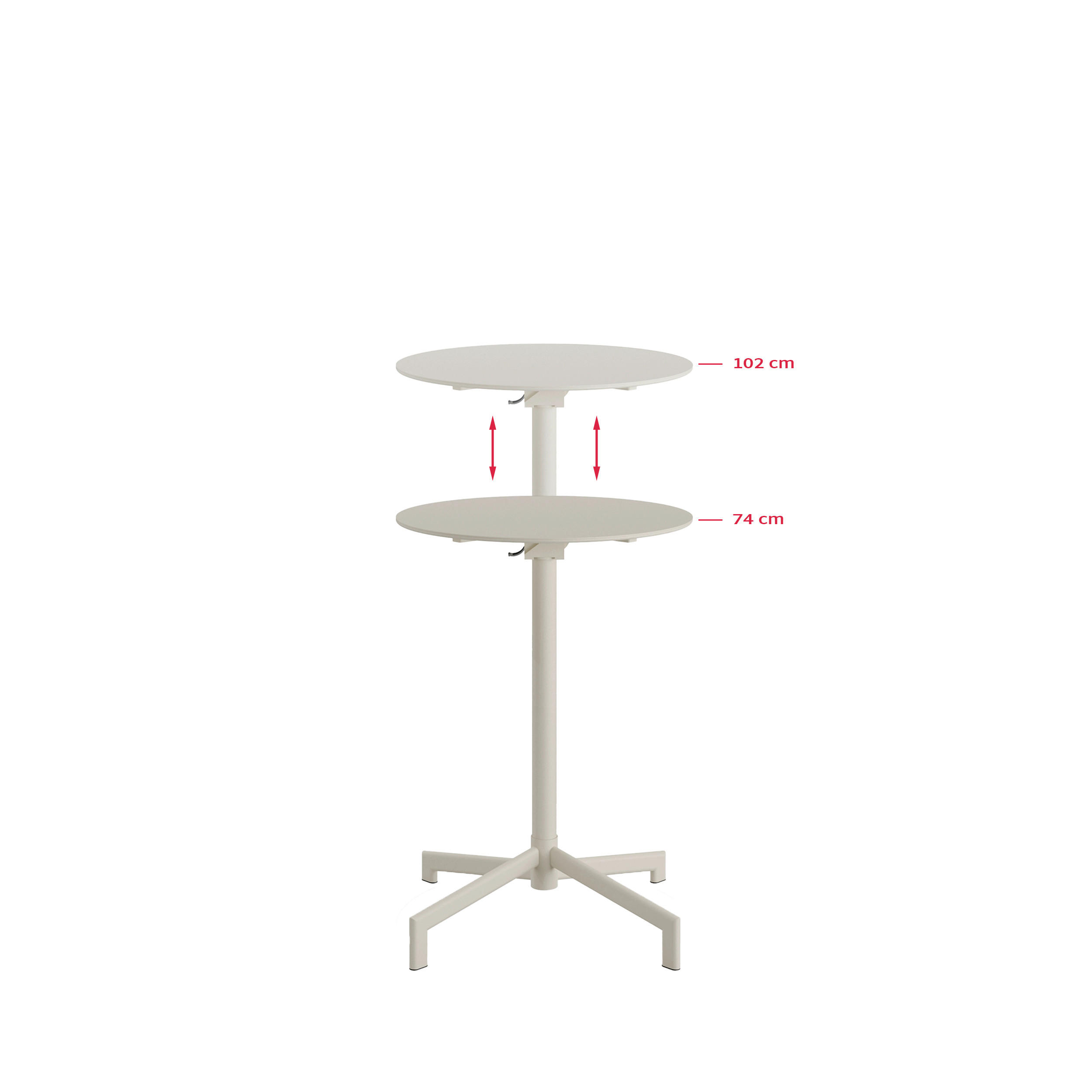 GARTEN-BARTISCH in Metall   - Beige, Basics, Metall (60/74/102/60cm)