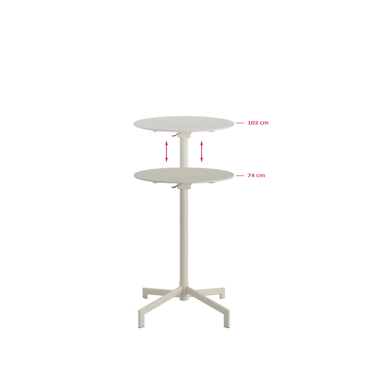 GARTEN-BARTISCH Metall  - Beige, Basics, Metall (60/74/102/60cm)