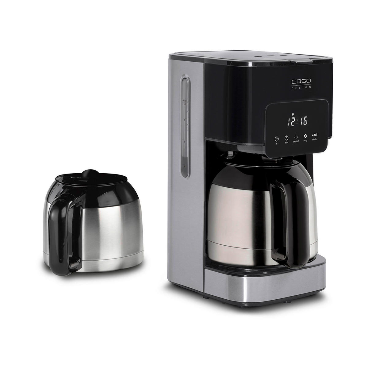 THERMO-KAFFEEMASCHINE Taste & Style  - Silberfarben/Schwarz, Basics, Glas (17/32,5/24,5cm) - CASO Design