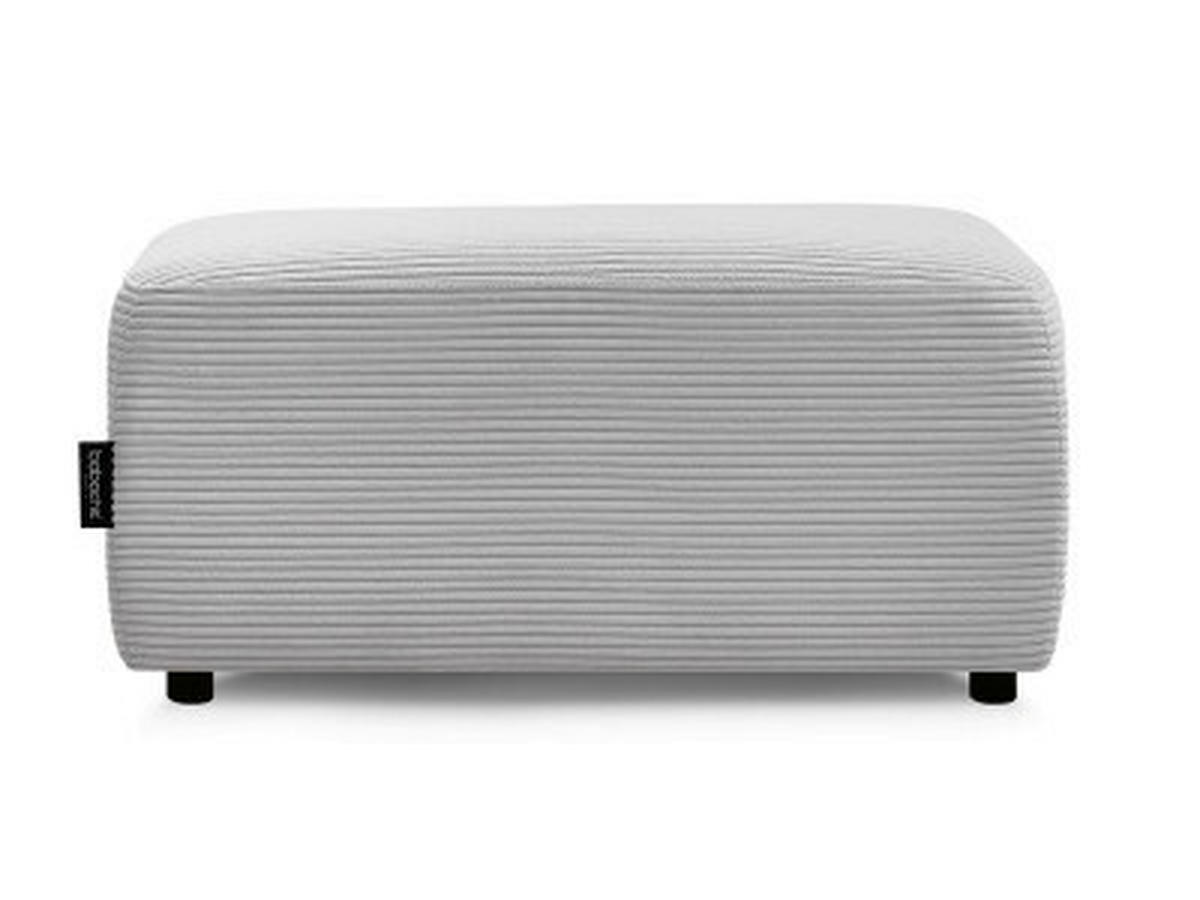 HOCKER ATILLA Cord Hellgrau  - Hellgrau/Schwarz, MODERN, Kunststoff/Textil (92/44/48cm)