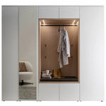 GARDEROBE 7-teilig  in 250/233/59 cm  - Eichefarben/Weiß, Design, Holzwerkstoff/Textil (250/233/59cm) - Moderano