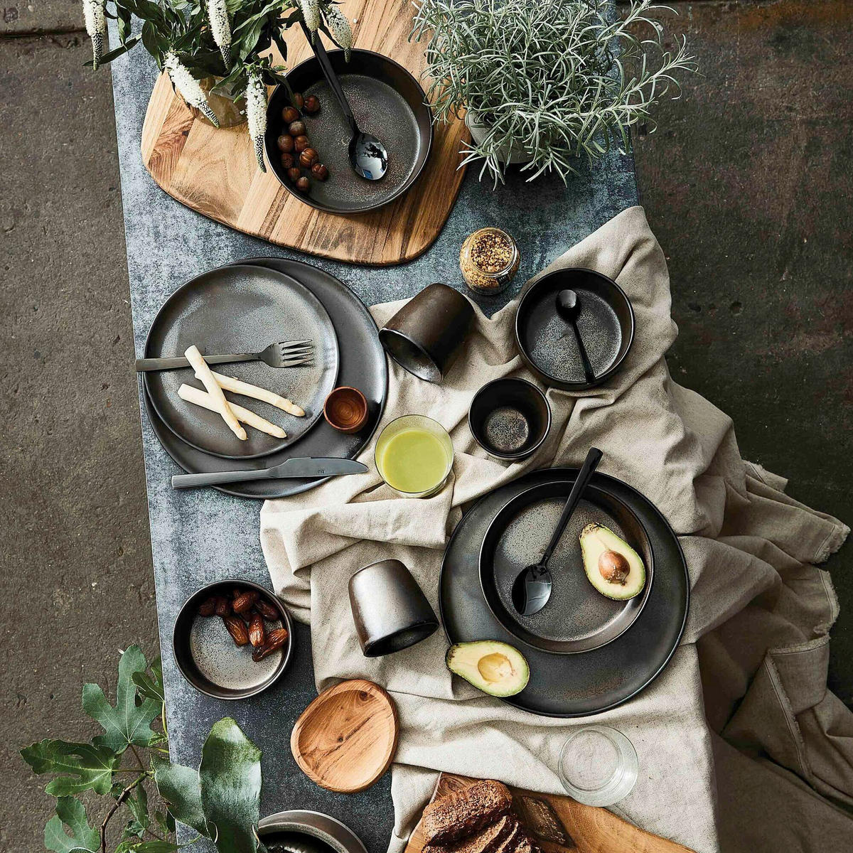 SPEISETELLERSET RAW 6-teilig  - Braun, Basics, Keramik (28cm) - Aida