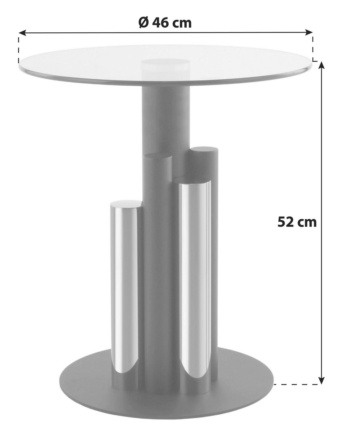 BEISTELLTISCH in Metall, Glas 46/46/52 cm  - Goldfarben/Grau, Modern, Glas/Metall (46/46/52cm) - Kayoom
