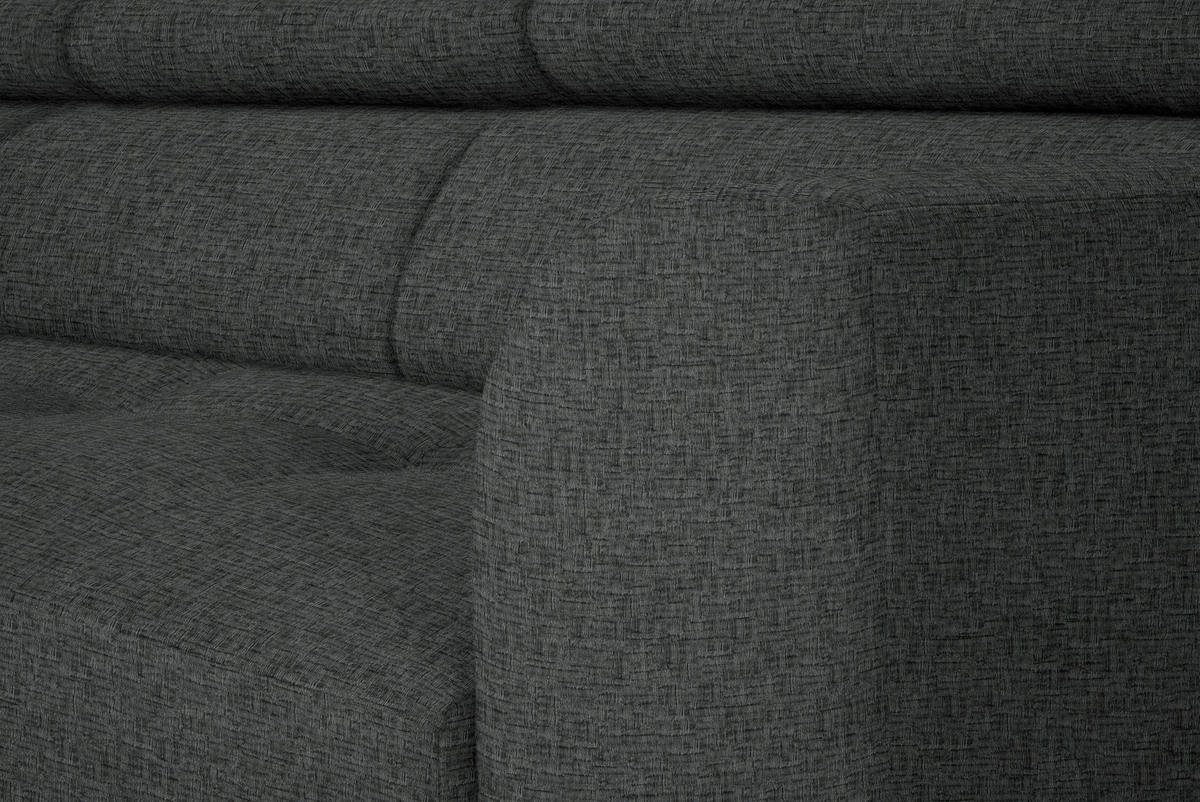 ECKSOFA in Chenille Dunkelgrau  205/280 cm  - Dunkelgrau/Schwarz, Design, Textil/Metall (205/280cm) - Xora