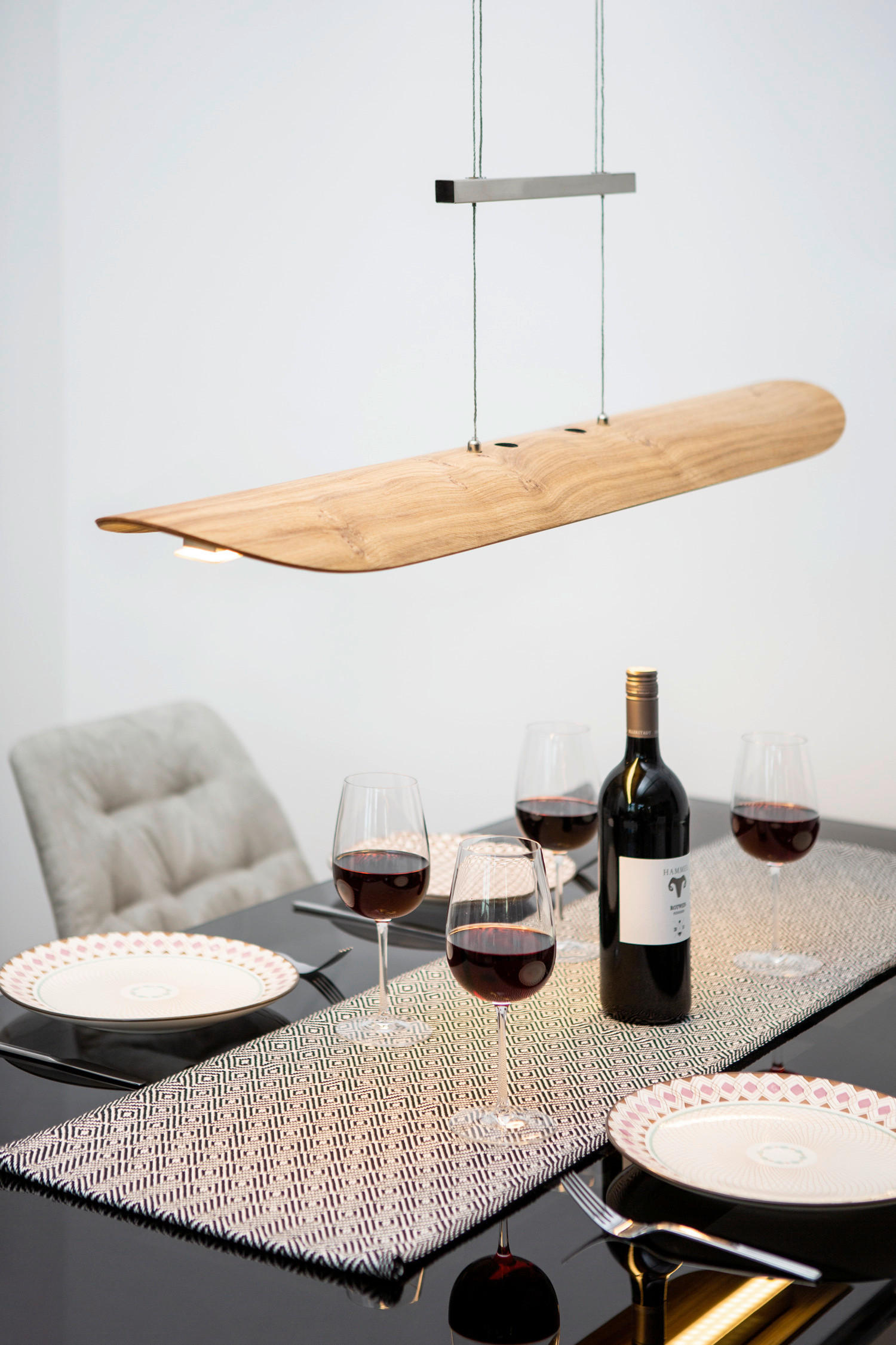 LED-HÄNGELEUCHTE Montafon 120/18/80-160 cm   - Natur, Holz (120/18/80-160cm) - Waldwelt