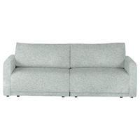 2,5-SITZER in Flachgewebe Hellgrau  - Hellgrau/Schwarz, Design, Kunststoff/Textil (240/70/125cm) - Xora