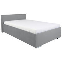KÁRPITOZOTT ÁGY 120/200 cm  szürke  - króm/szürke, Modern, textil/fa (120/200cm) - MID.YOU
