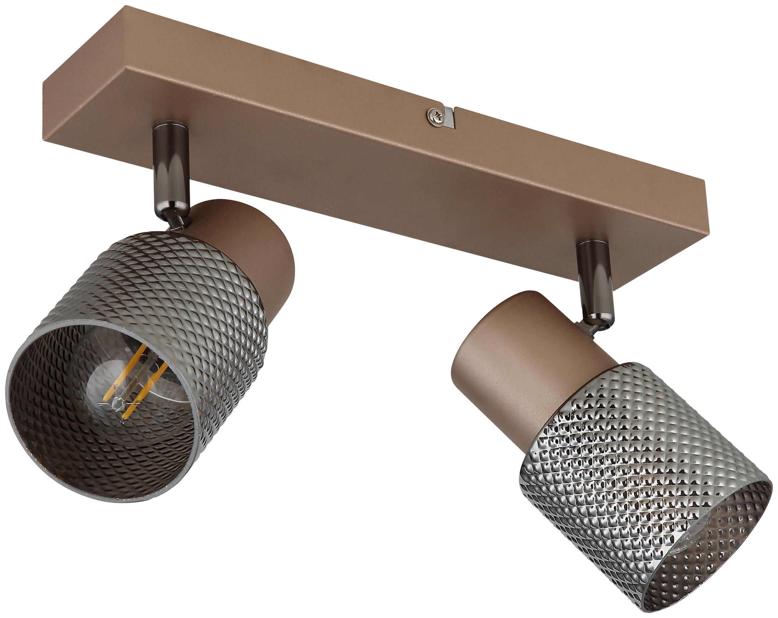 DECKENLEUCHTE 26/12/12,5 cm   - Cappuccino, Design, Glas/Metall (26/12/12,5cm) - Novel