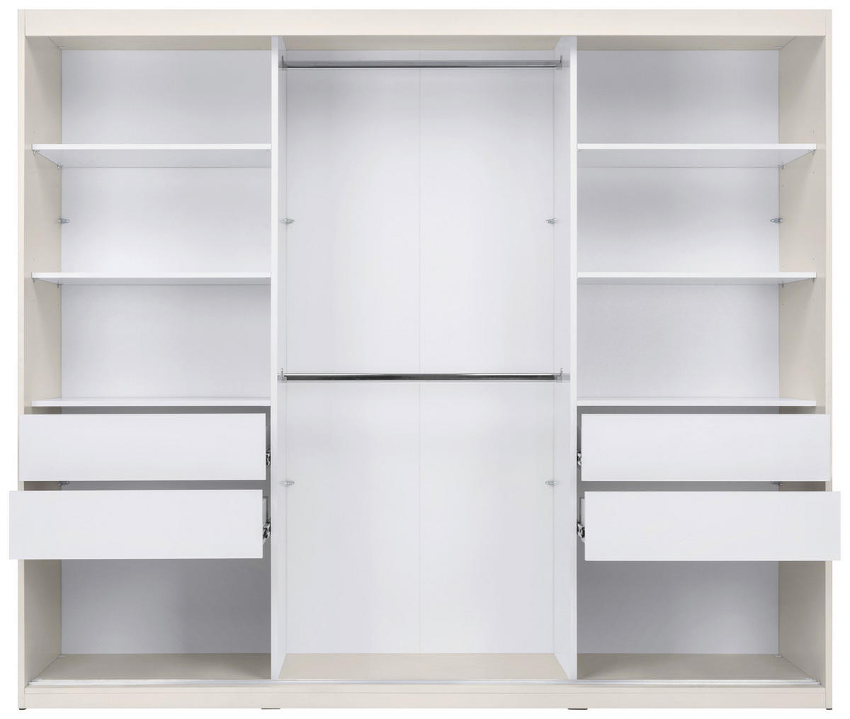 SCHIEBETÜRENSCHRANK 250/215/59,5 cm 3-türig  - Kaschmir/Schwarz, MODERN, Holzwerkstoff/Metall (250/215/59,5cm) - MID.YOU