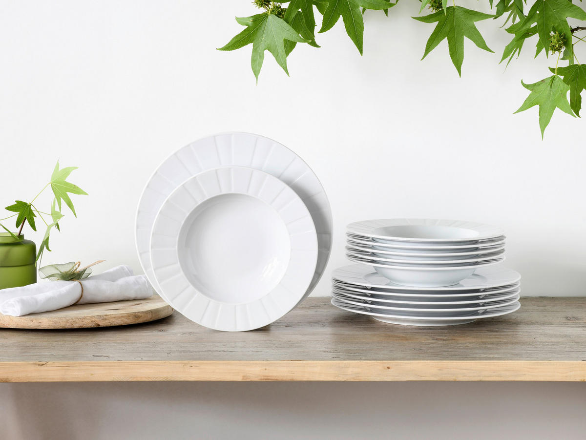 JÍDELNÍ SOUPRAVA, porcelán - bílá, Basics, keramika - Creatable