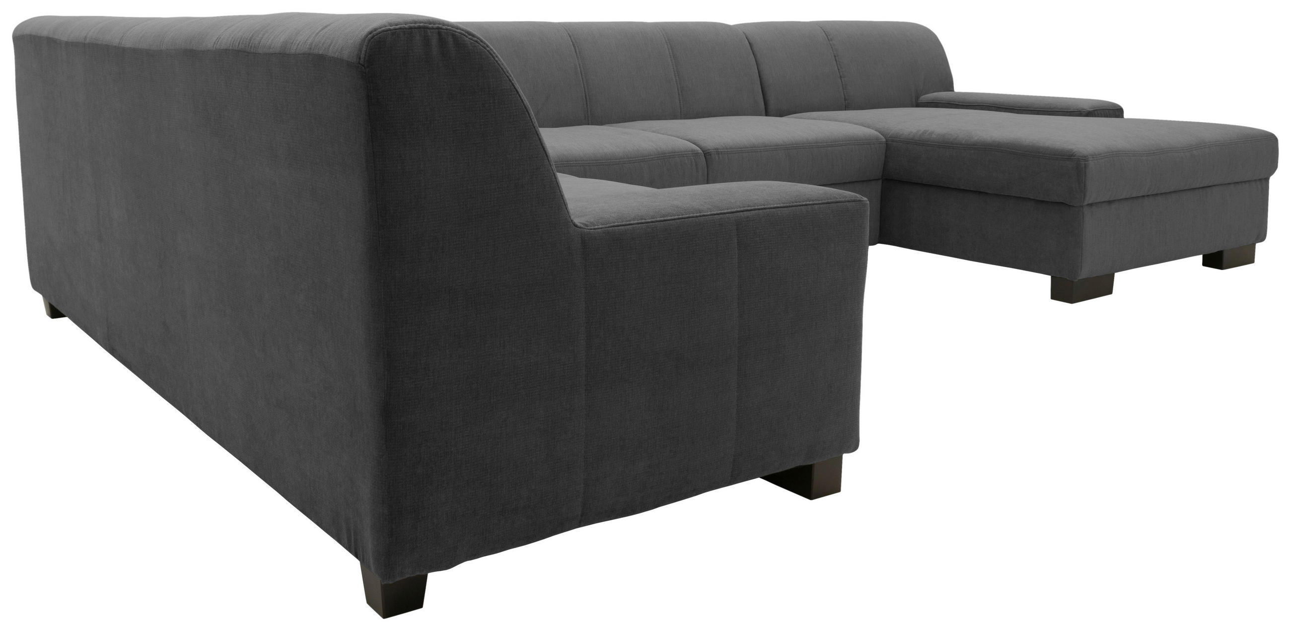 WOHNLANDSCHAFT Anthrazit Mikrofaser - Wengefarben/Anthrazit, Design, Holz/Textil (212/328/153cm)