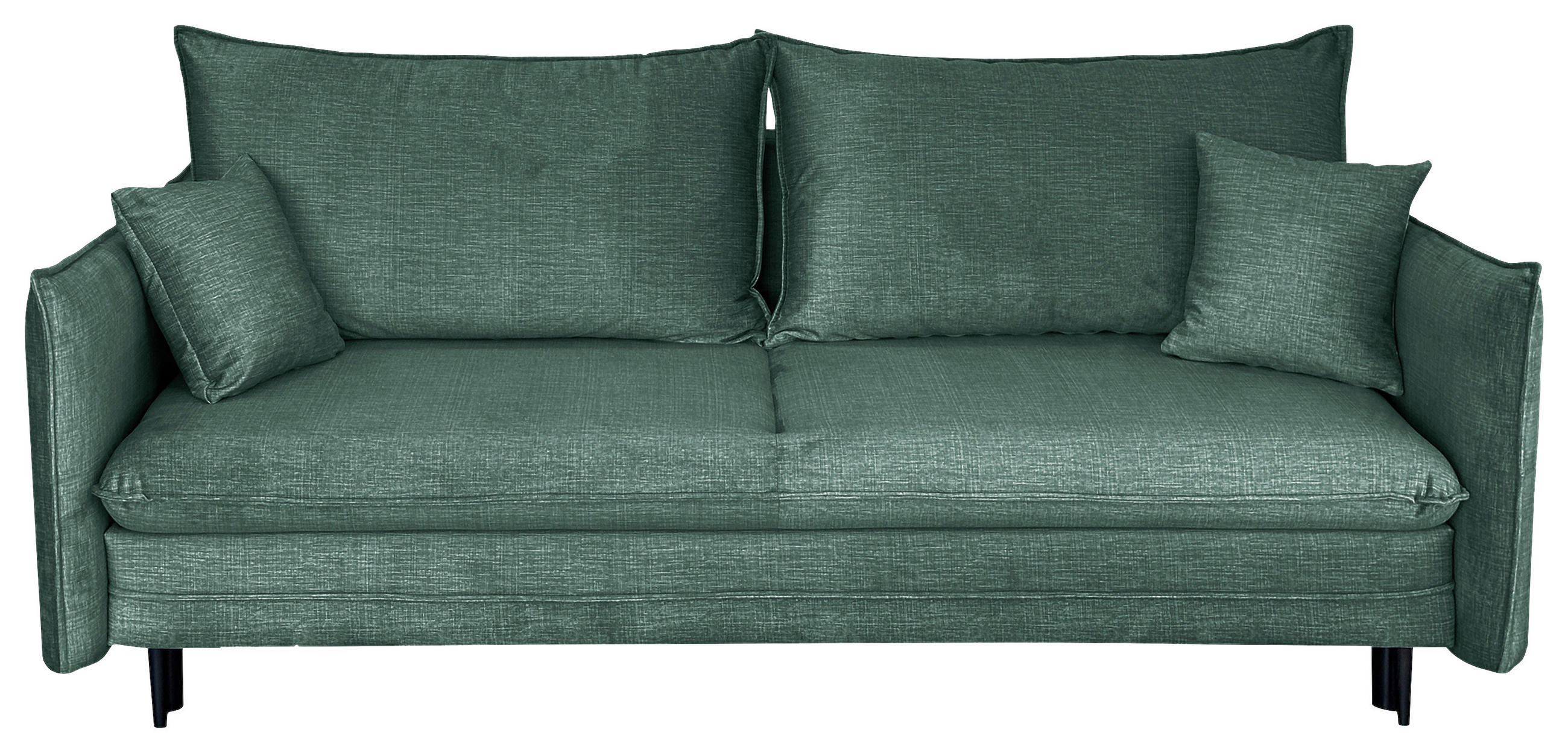 SCHLAFSOFA Flachgewebe Mintgrün  - Schwarz/Mintgrün, Design, Holz/Kunststoff (216/96/102cm) - MID.YOU