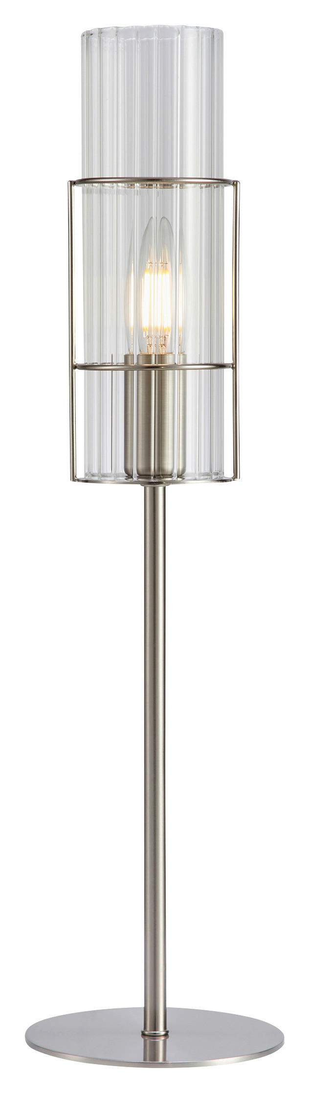 TISCHLEUCHTE TUBO 13/50 cm   - Transparent/Silberfarben, Basics, Glas/Metall (13/50cm) - Markslöjd