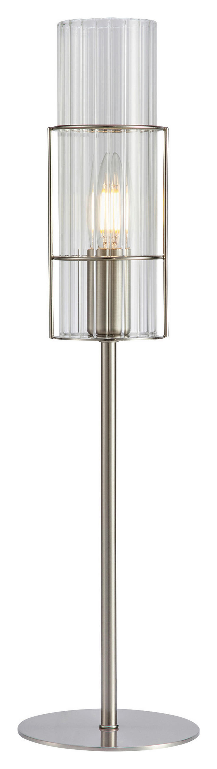 TISCHLEUCHTE TUBO 13/50 cm   - Transparent/Silberfarben, Basics, Glas/Metall (13/50cm) - Markslöjd