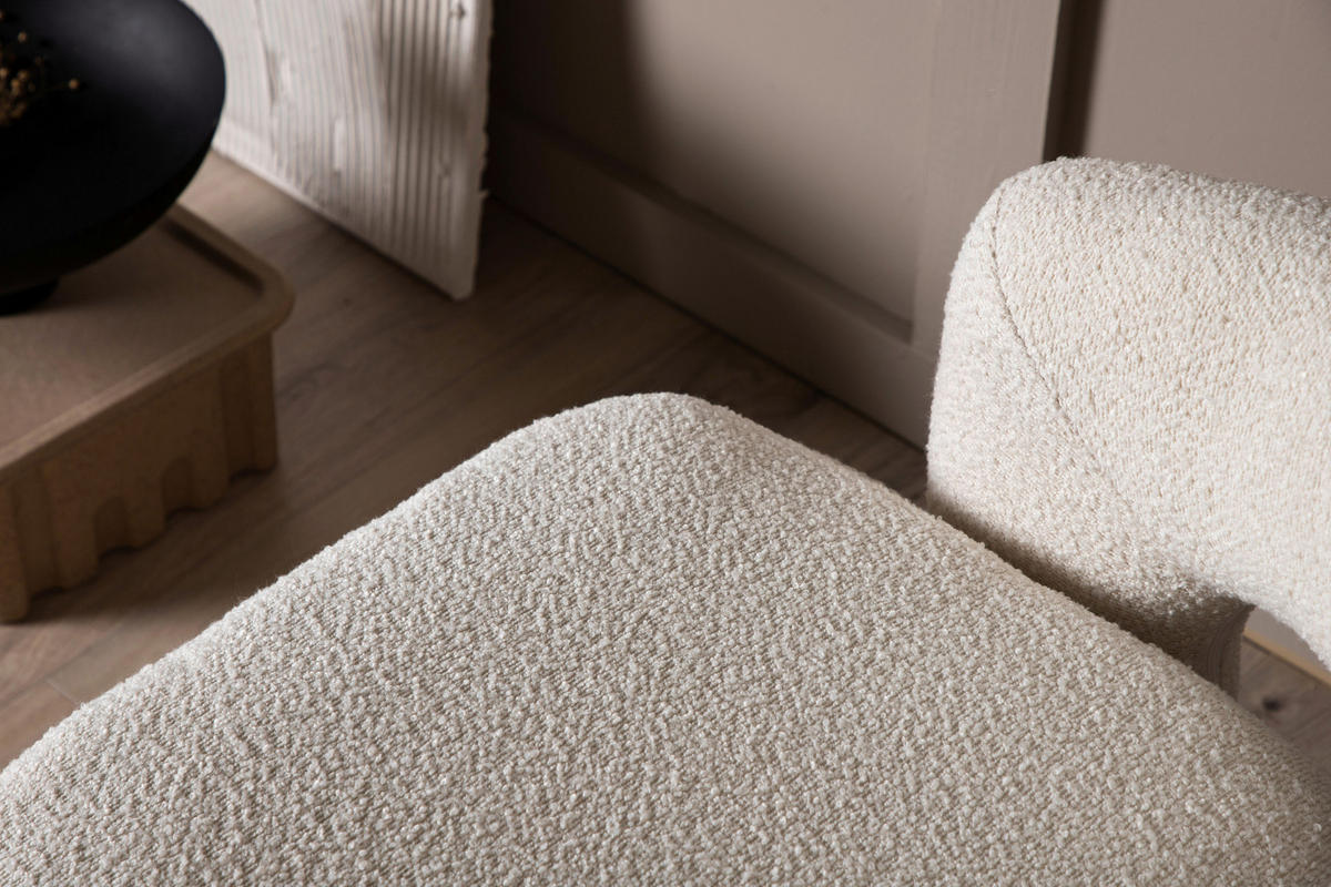 SESSEL in Bouclé Weiß  - Weiß, Design, Textil/Metall (69/75/72cm) - Livetastic