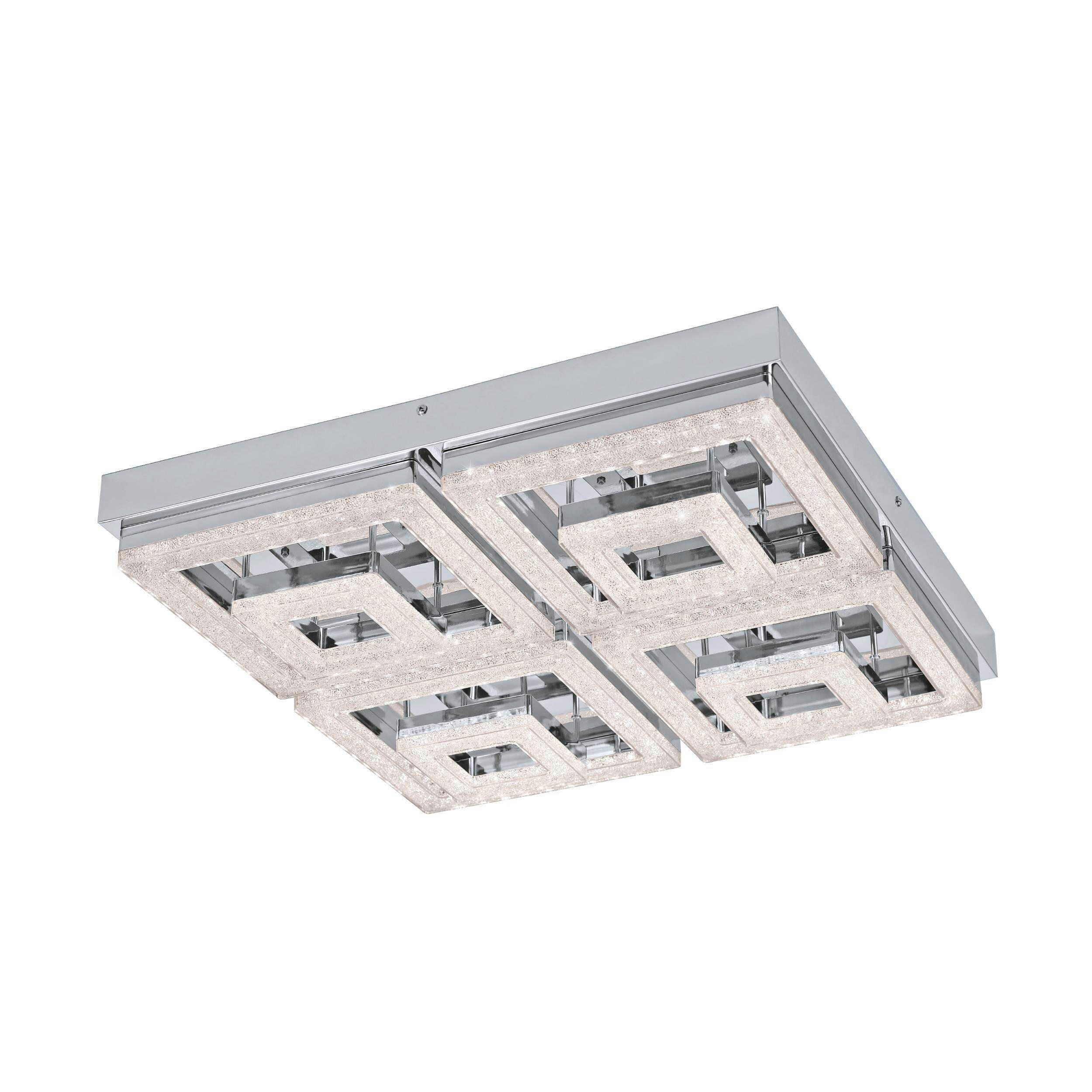 PLAFONIERĂ CU LED - transparent, Basics, sticlă/metal (52/52/9,5cm)
